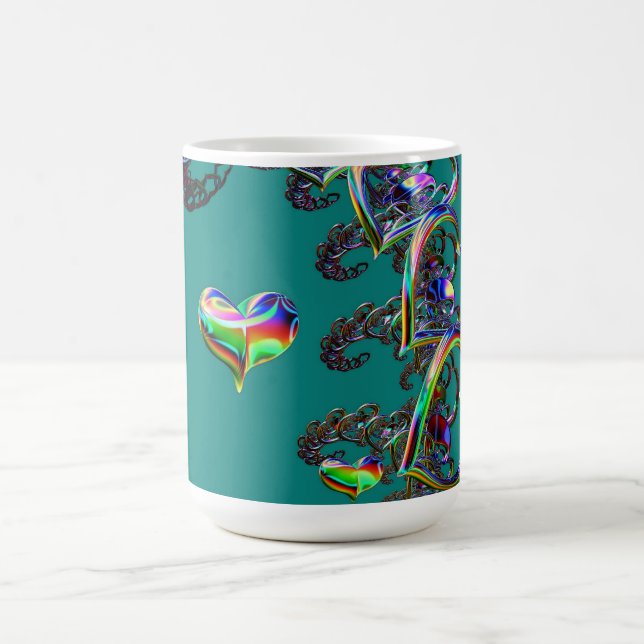 Ethereal Cascade of Hearts  Coffee Mug (Center)