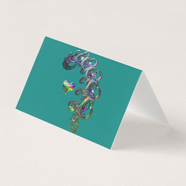 Ethereal Cascade of Hearts Greeting Card (Front)