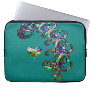 Ethereal Cascade of Hearts Laptop Sleeve