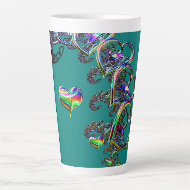 Ethereal Cascade of Hearts  Latte Mug (Front)