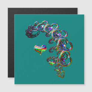 Ethereal Cascade of Hearts Magnetic Card