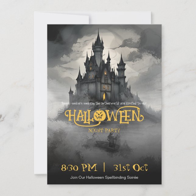 Ethereal Castle Halloween Party Invitation (Front)