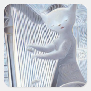 Ethereal Cat Harp – Sticker