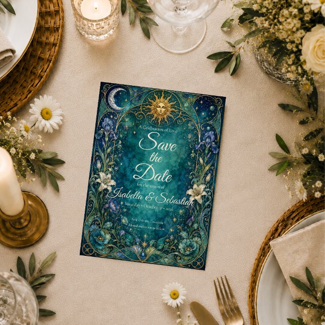 Ethereal Celestial Art Nouveau Wedding Save The Date (Creator Uploaded)