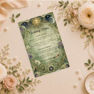 Ethereal Celestial Botanical Wedding Enclosure Card