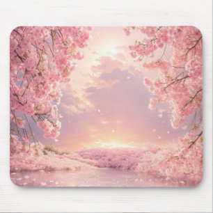 Ethereal Cherry Blossom Water Mouse Pad