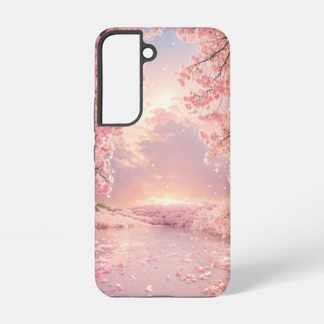 Ethereal Cherry Blossom Water Samsung Galaxy S22 Case (Back)