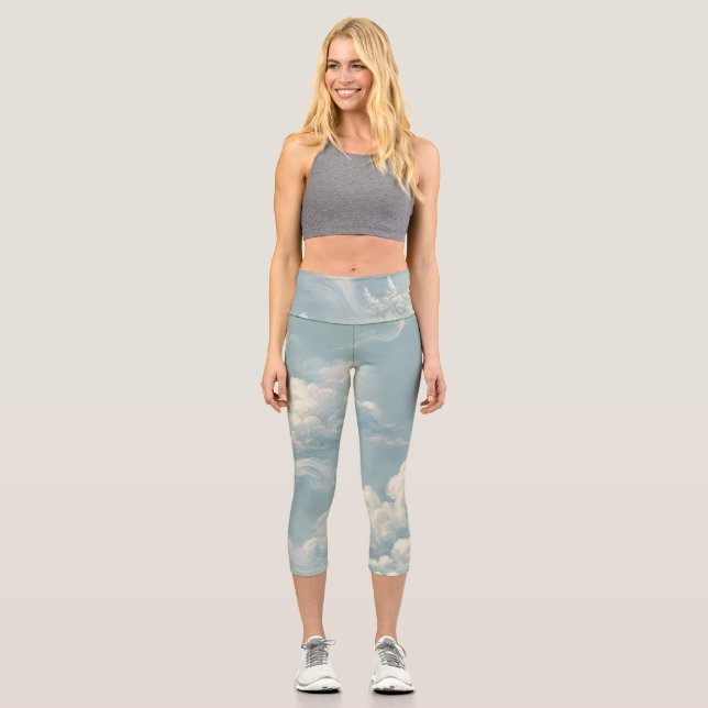 Ethereal Clouds Capri Leggings (Front)