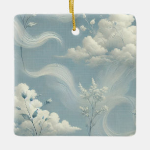 Ethereal Clouds Ceramic Ornament