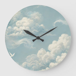 Ethereal Clouds Large Clock