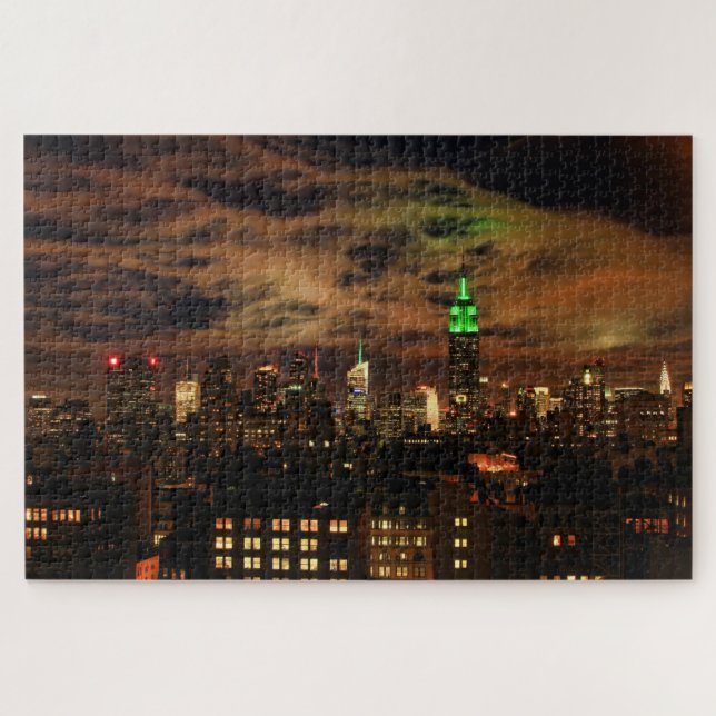 Ethereal Clouds: NYC Skyline, ESB Colour Version  Jigsaw Puzzle (Horizontal)