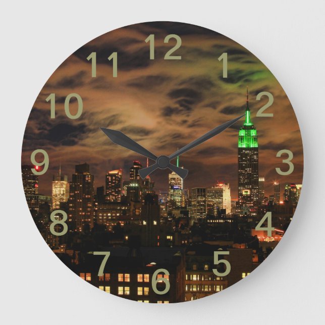 Ethereal Clouds: NYC Skyline, ESB Large Clock (Front)