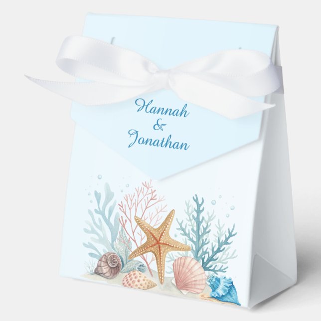 Ethereal Coastal Romance Wedding  Favour Box (Front)
