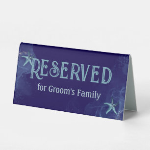 Ethereal Coastal Wedding Reserved Seating Card