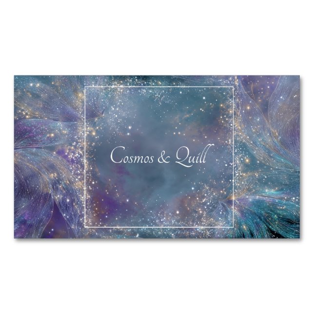 Ethereal Cosmic Energy Swirls Magnetic Business Card (Front)