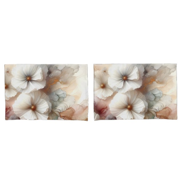 Ethereal Cosmos Flowers Pillowcase (Front-Set)