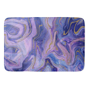 Ethereal Cotton Candy Marble Watercolor Fantasy Bath Mat