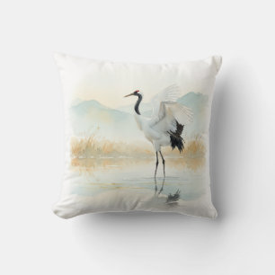 Ethereal Crane Elegance Cushion