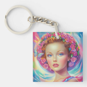 Ethereal Crown Portrait Key Ring