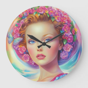 Ethereal Crown Portrait Large Clock