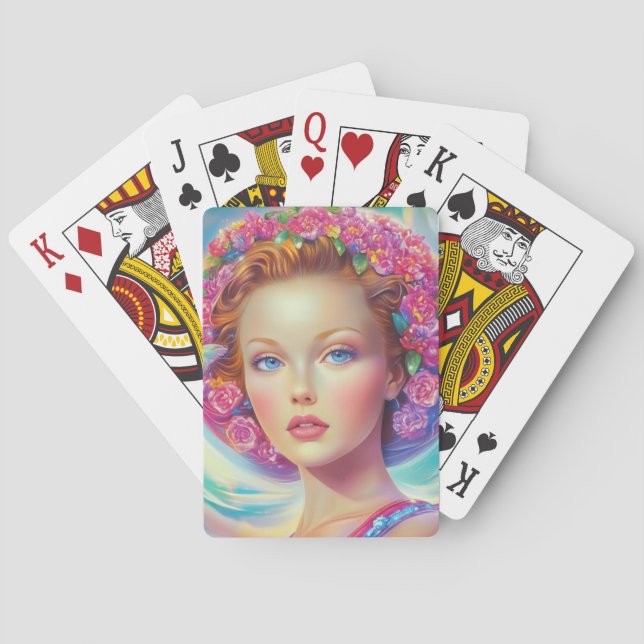Ethereal Crown Portrait  Playing Cards (Back)