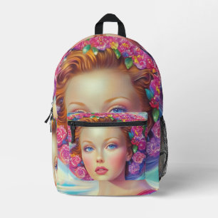 Ethereal Crown Portrait Printed Backpack
