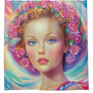 Ethereal Crown Portrait Shower Curtain