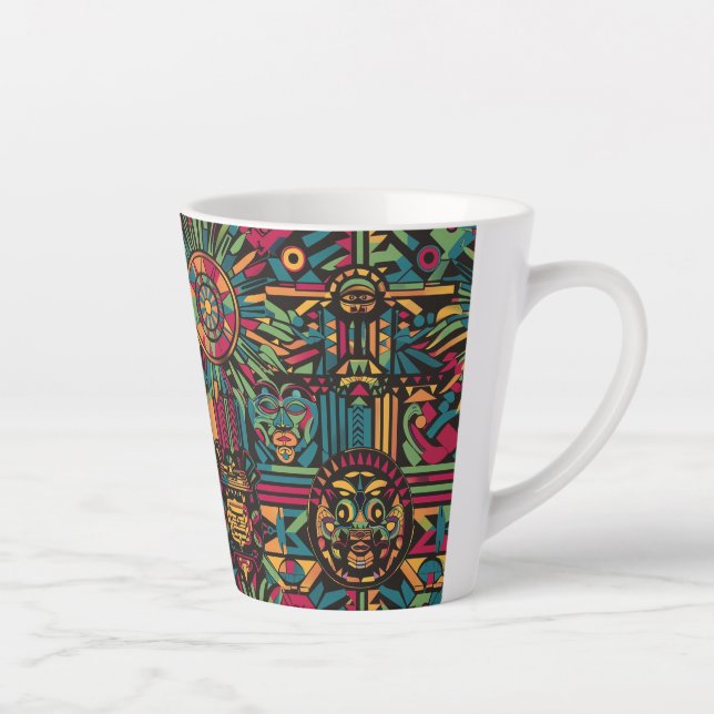 Ethereal Cyan "Eclipsed Suns and Pyramids" Latte M Mug (Right)