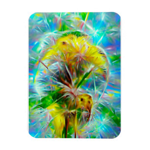 Ethereal Dandelions in Neon Dreamscape Magnet