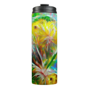 Ethereal Dandelions in Neon Dreamscape Thermal Tumbler
