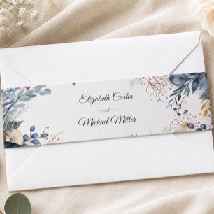 Ethereal Delicate Watercolor Serene Foliage Invitation Belly Band
