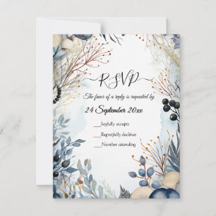 Ethereal Delicate Watercolor Serene Foliage   RSVP Card
