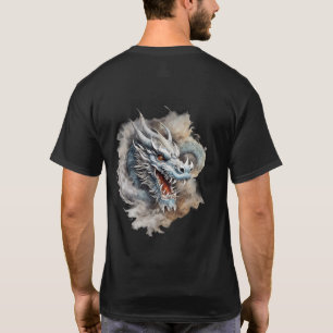 Ethereal Dragon: Minimalist T-Shirt Art