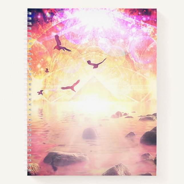 Ethereal Dreamscape Spiral Notebook | Pastel Sky (Front)