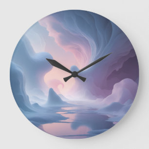 Ethereal Dreamscape – Surreal Pastel Fantasy Art Large Clock