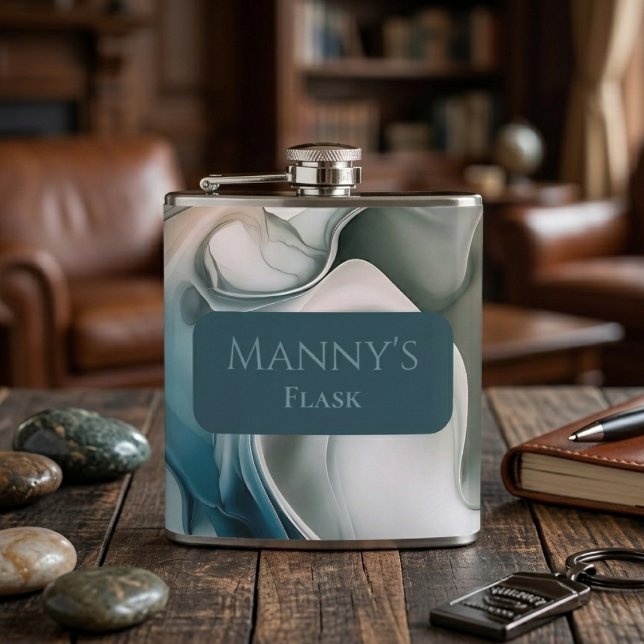 Ethereal Dreamscape: Tranquil Abstract Hip Flask (Creator Uploaded)