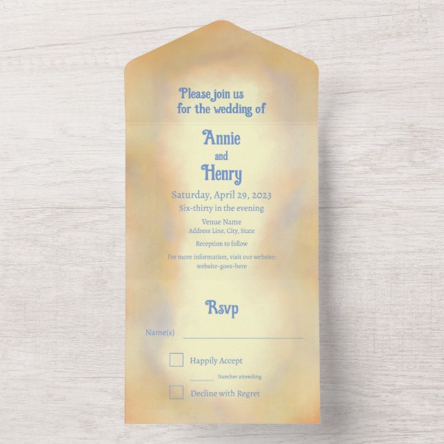 Ethereal & Dreamy Clouds All in One Wedding Invite (Inside)