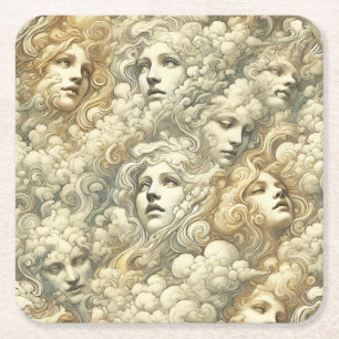 Ethereal Drift – Gothic Victorian Square Paper Coaster