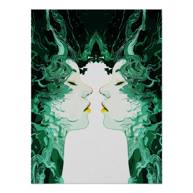 Ethereal Duality – Surreal Mirror Reflection Poster (Front)