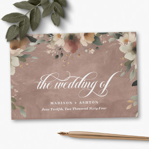 Ethereal Elegance Dusty Pink Cottagecore Wedding Guest Book