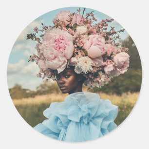 Ethereal Elegance in Bloom Classic Round Sticker