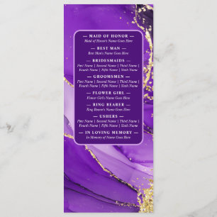 Ethereal Elegance: Purple Geode-Inspired Wedding Program