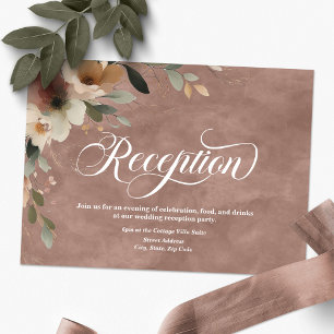 Ethereal Elegance Rosewood Pink Wedding Reception Enclosure Card