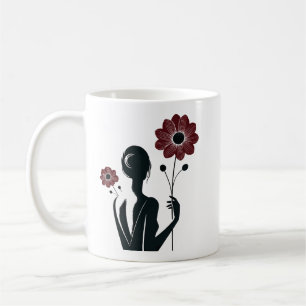 Ethereal Elegance – Woman & Flowers Coffee Mug