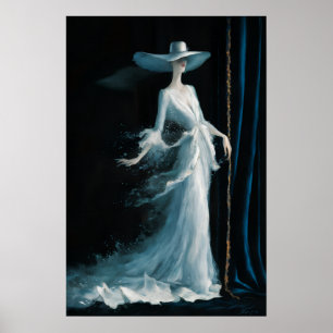 Ethereal Elegance: Woman in White Poster