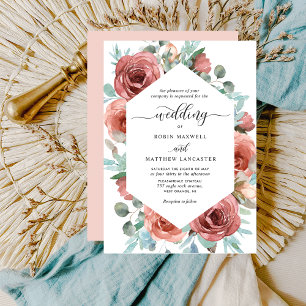 Ethereal Elegant Floral Geometrical Wedding Invitation
