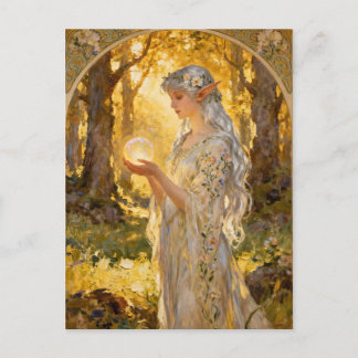 Ethereal Elf Maiden Art Nouveau Style Postcard