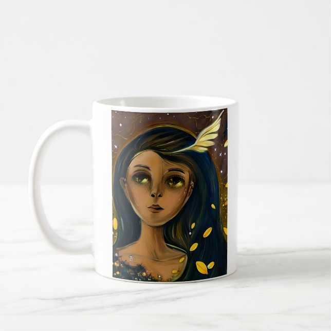 Ethereal Enchanted Angelic Girl  Coffee Mug (Left)