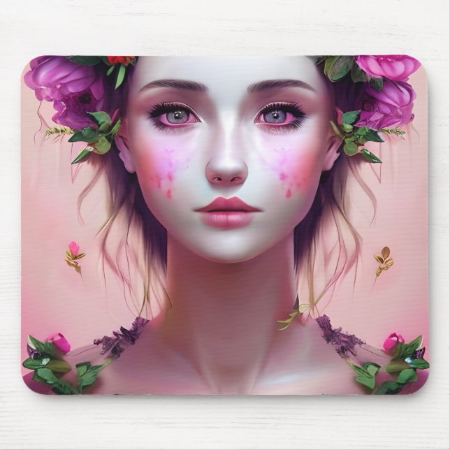 Ethereal Enchanted Fairytale Beautiful Woman Mouse Pad (Front)