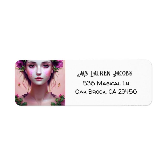 Ethereal Enchanted Fairytale Beautiful Woman Return Address Label (Front)
